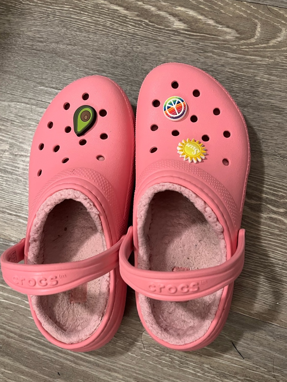 Crocs Pink Clog Shoes with Jibbitz Charms Slip On